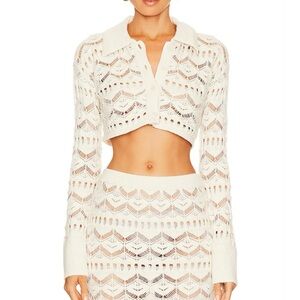 L’academie Cropped Knit Cardigan via Revolve